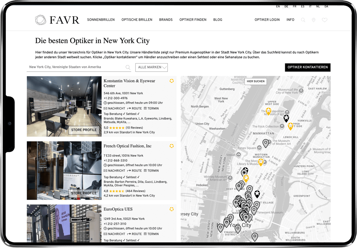 FAVR Store Finder