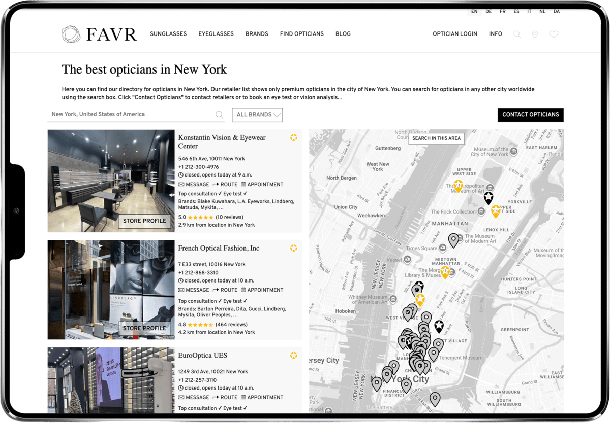 FAVR Store Finder