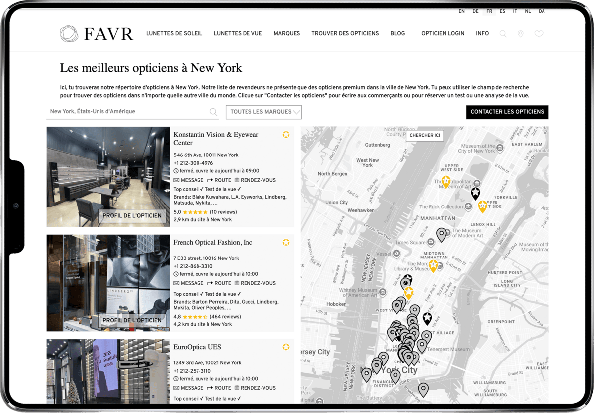 FAVR Store Finder